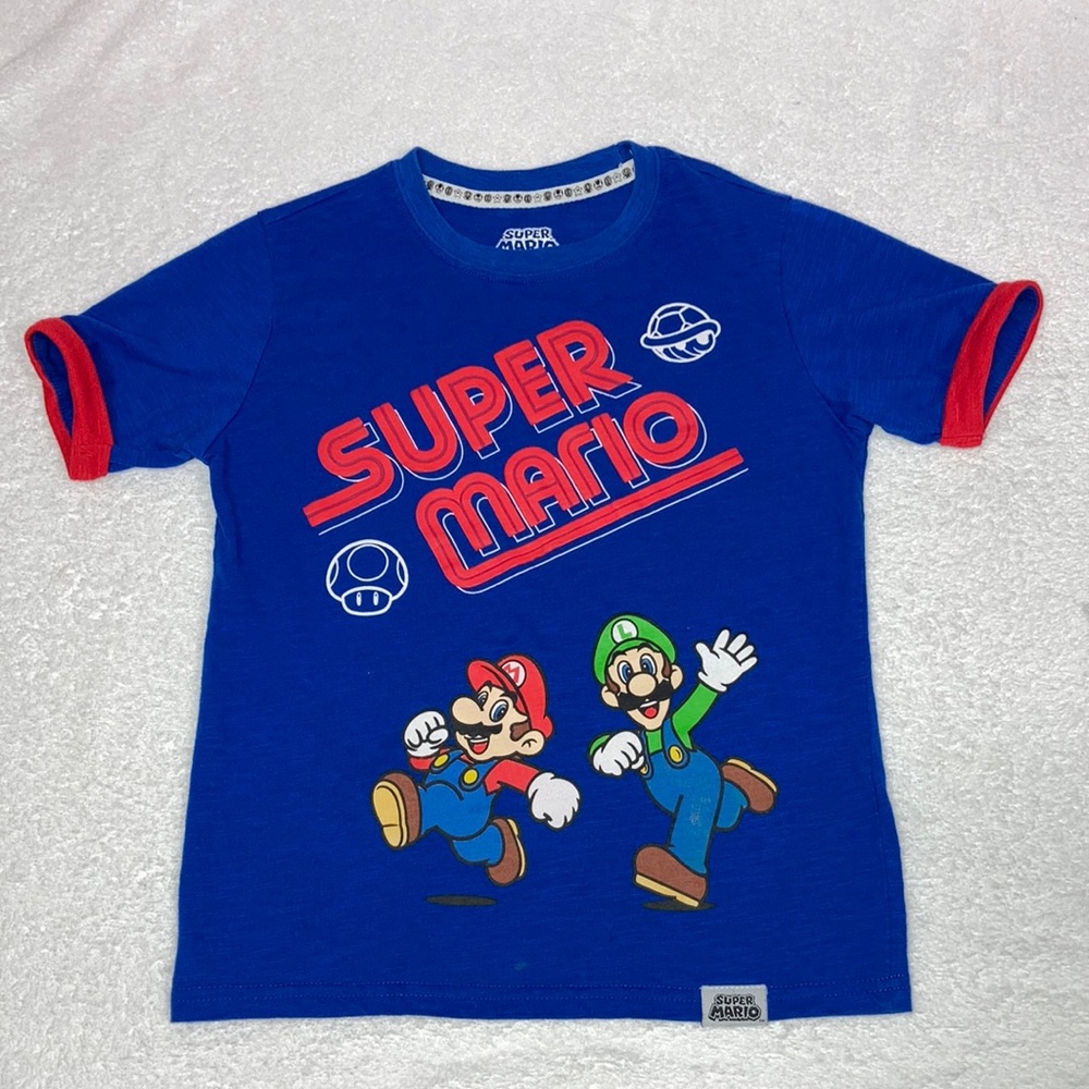 5/$20 Nintendo super Mario Luigi roll sleeve short sleeve tee small 6/7
